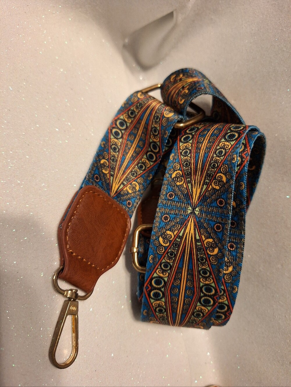 Art DECO Purse Cross Body Bag Strap Adjustable 48" Long With Clips